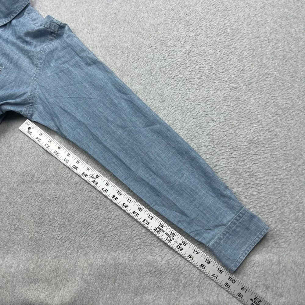 NEW Polo Ralph Lauren Shirt Mens Small Blue Indigo Chambray Untucked Classic Fit